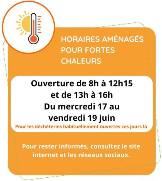 D&eacute;ch&egrave;terie horaires 2026